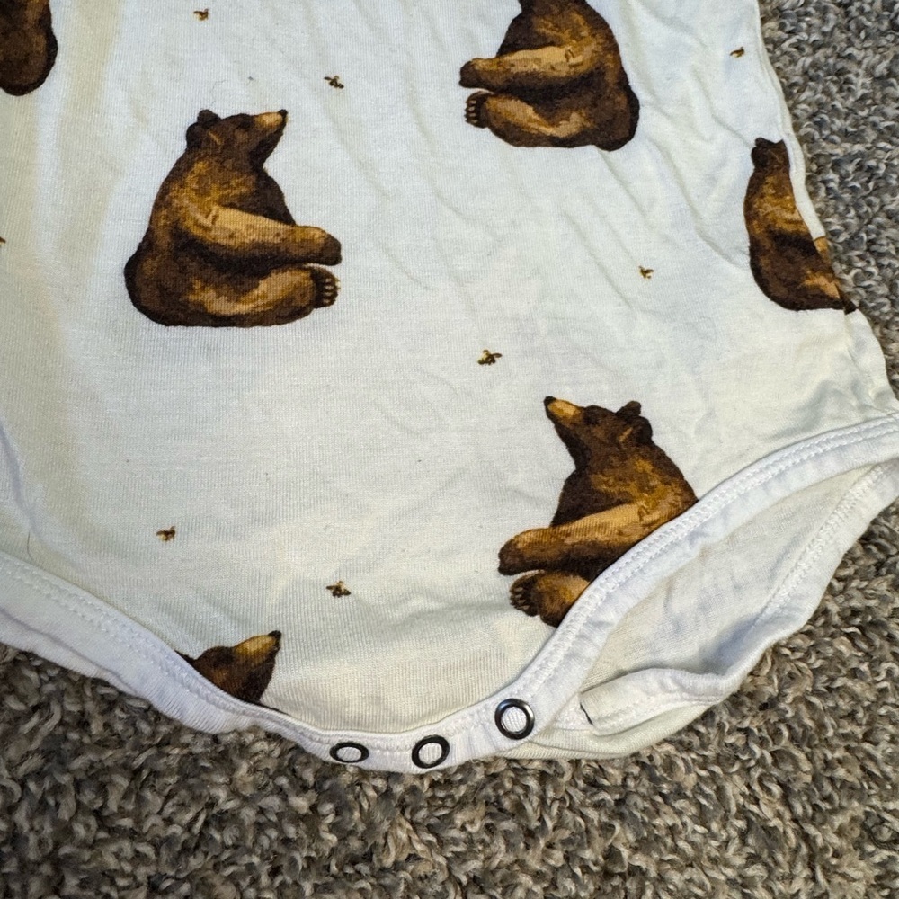 MILKBARN HONEY BEAR BAMBOO SHORT SLEEVE ONE PIECE - Picture 3 of 7